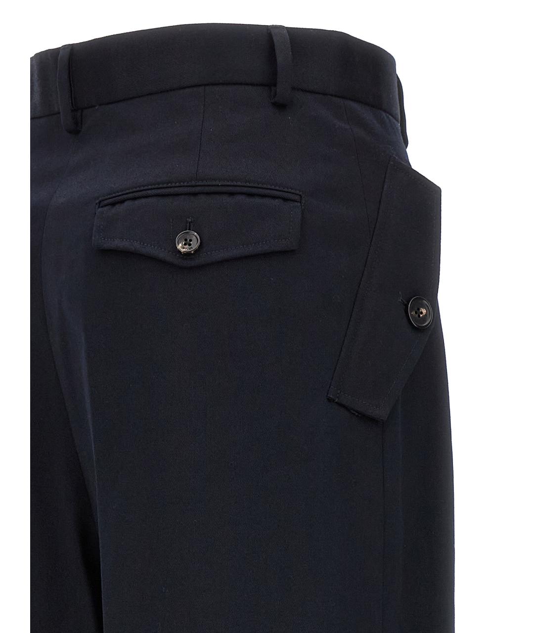 LANVIN Синие хлопковые прямые брюки, фото 4