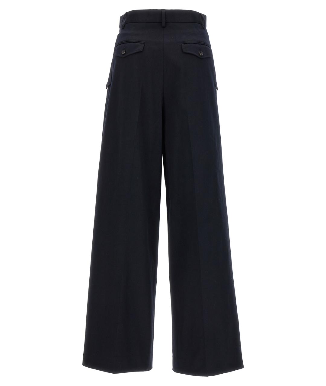 LANVIN Синие хлопковые прямые брюки, фото 2