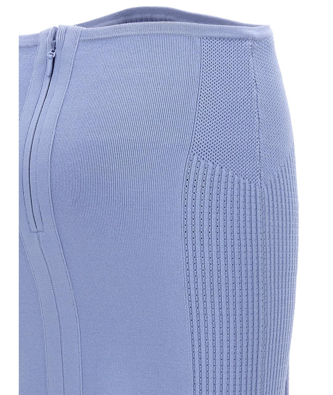 HERVE LEGER Голубая юбка мини, фото 4