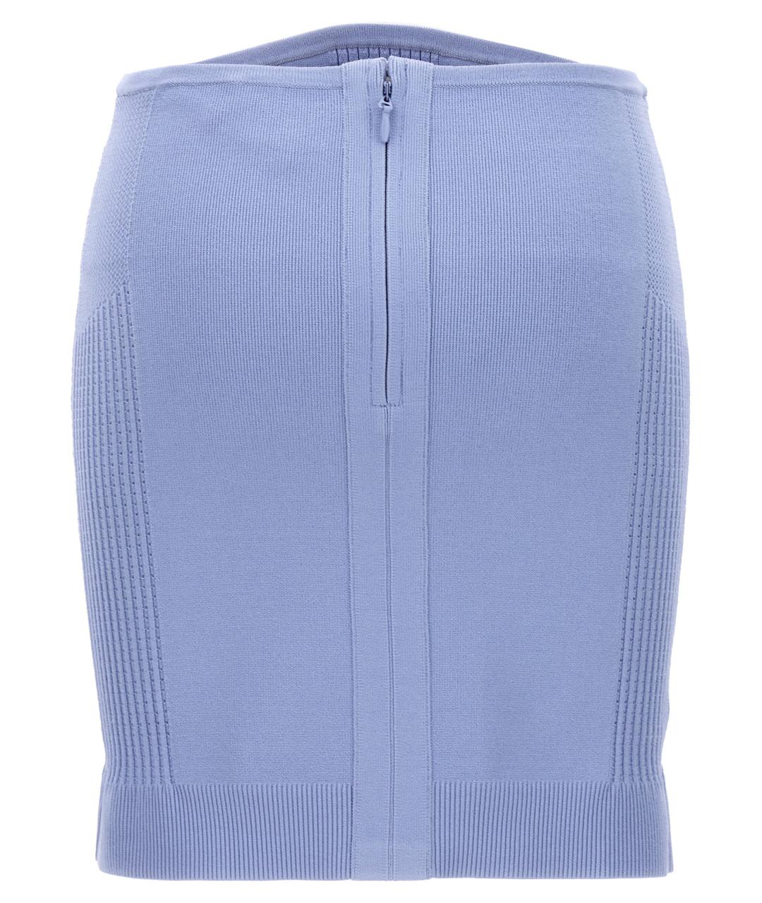 HERVE LEGER Голубая юбка мини, фото 2