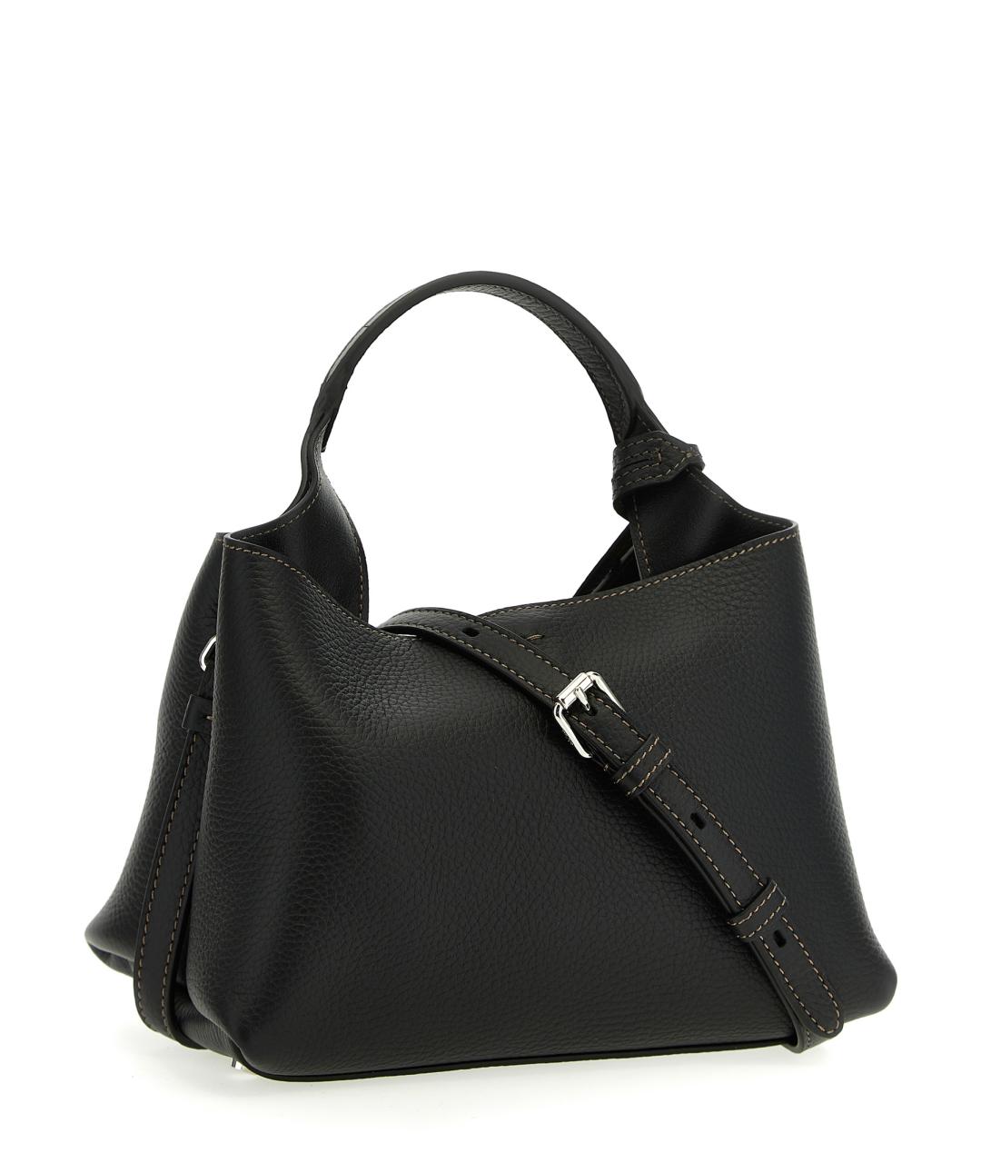 TOD'S Черная кожаная сумка тоут, фото 2