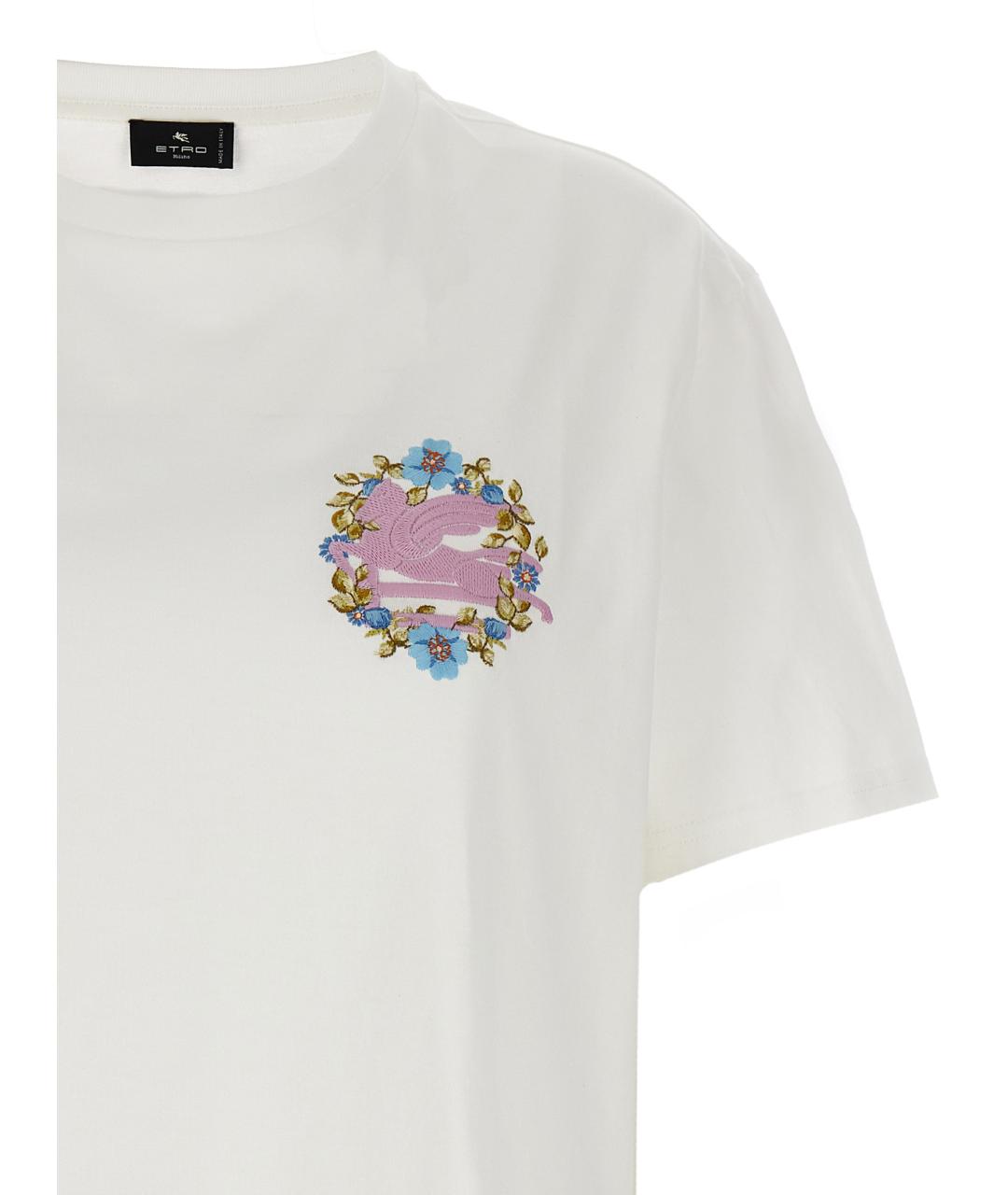 ETRO Белая хлопковая футболка, фото 3