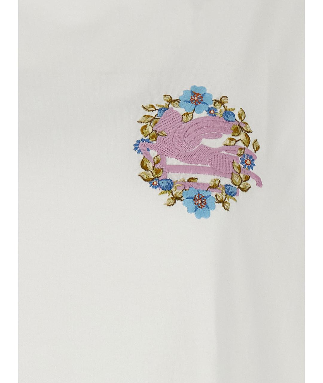 ETRO Белая хлопковая футболка, фото 4