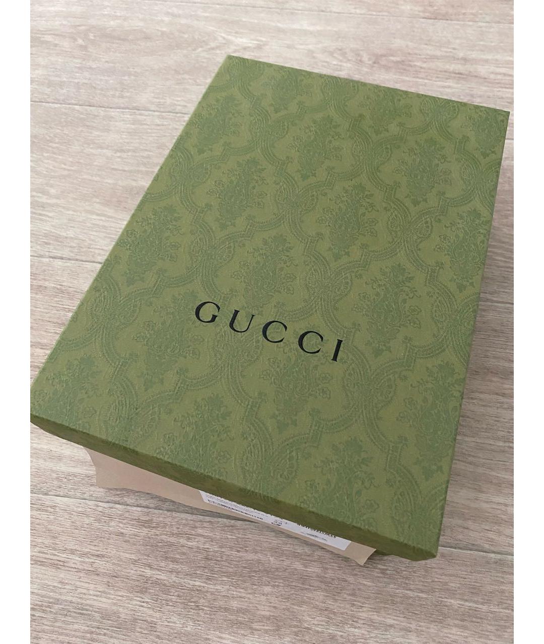 GUCCI Белые кожаные кроссовки, фото 8
