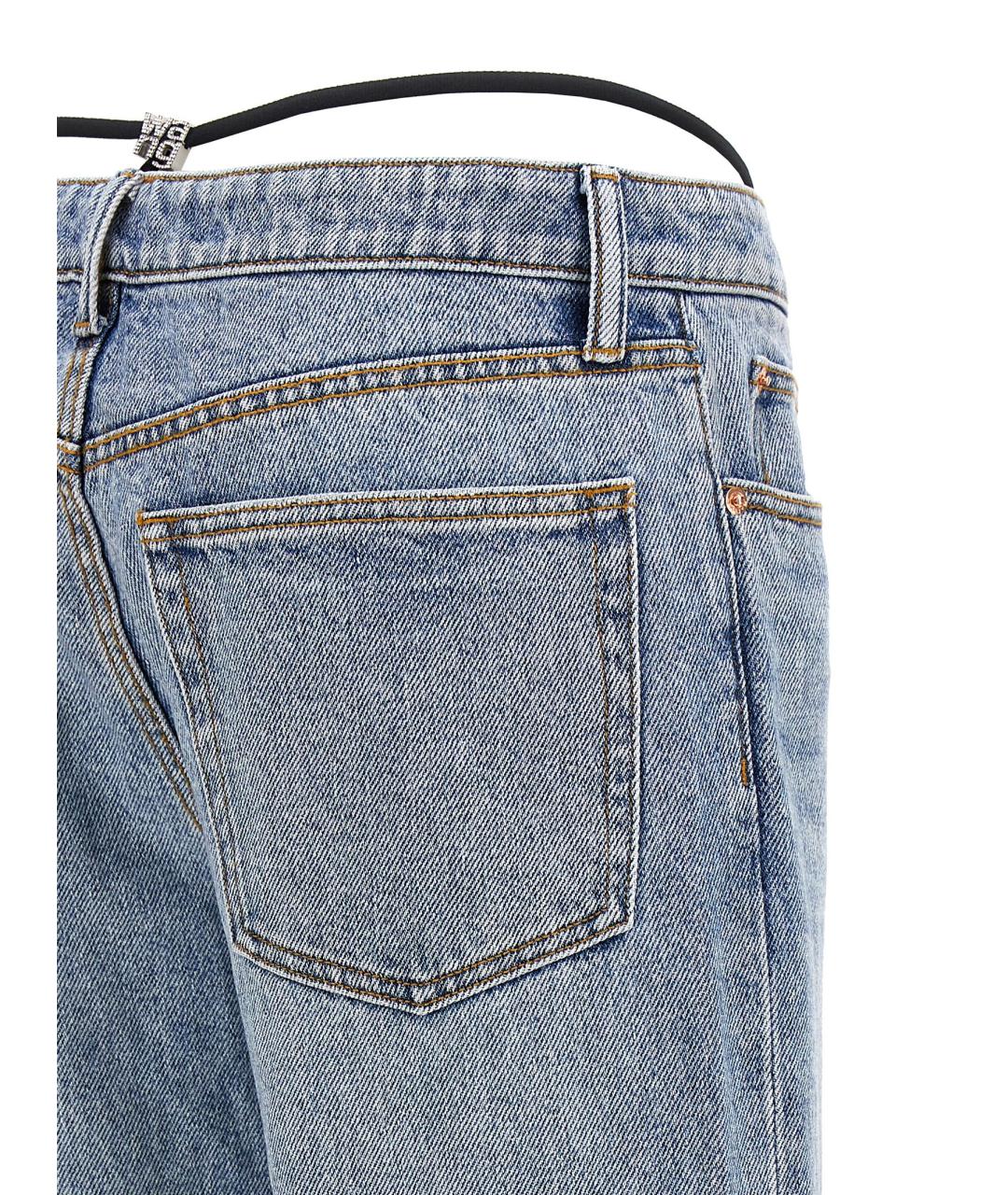 ALEXANDER WANG Голубые хлопковые прямые джинсы, фото 4