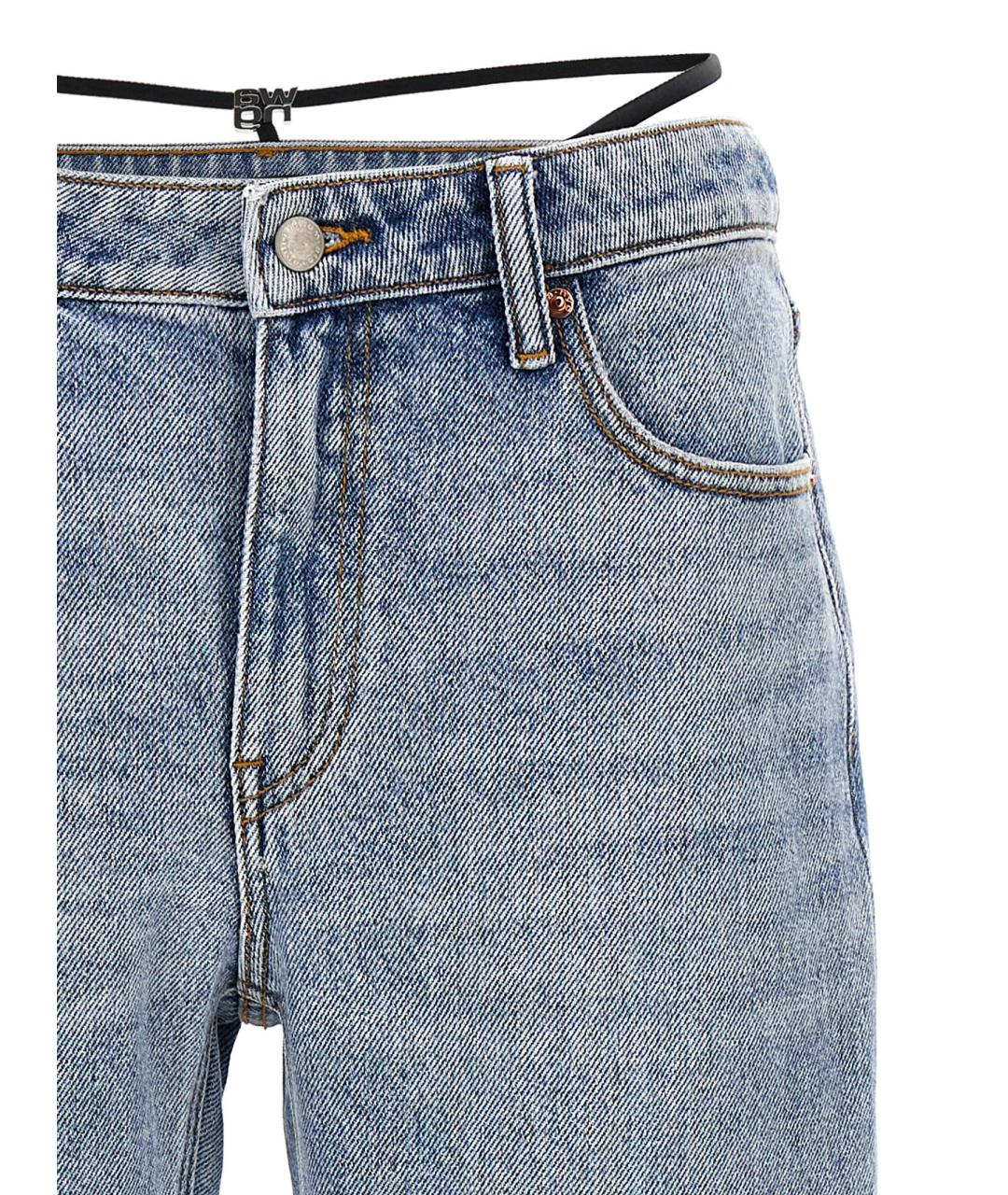 ALEXANDER WANG Голубые хлопковые прямые джинсы, фото 3