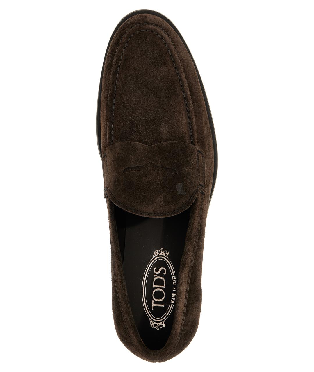 TOD'S Коричневые замшевые лоферы, фото 4