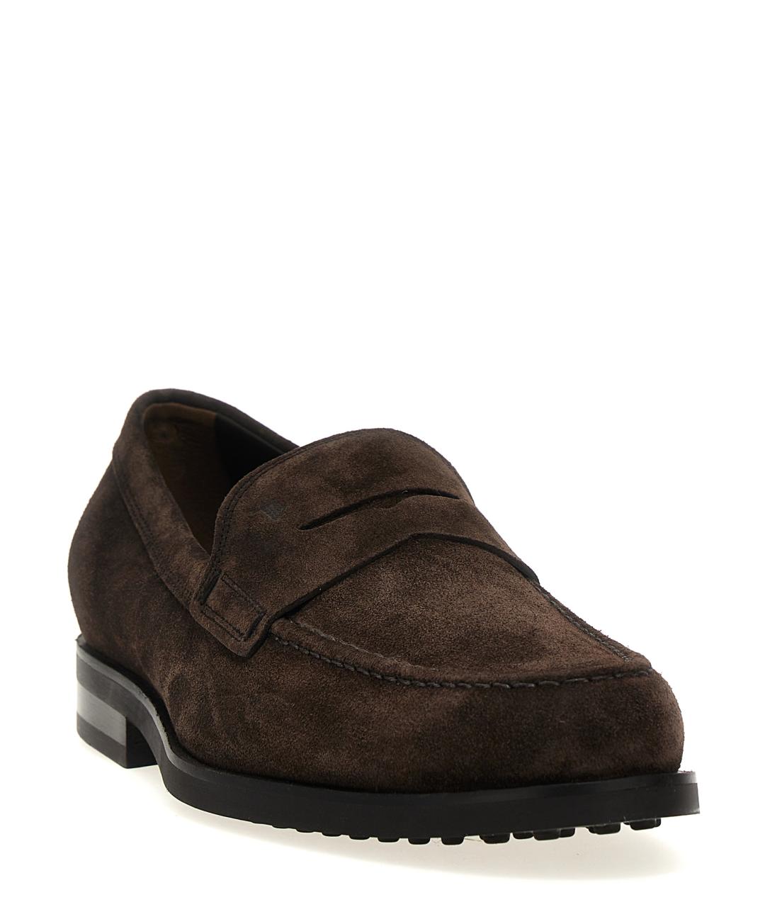 TOD'S Коричневые замшевые лоферы, фото 2