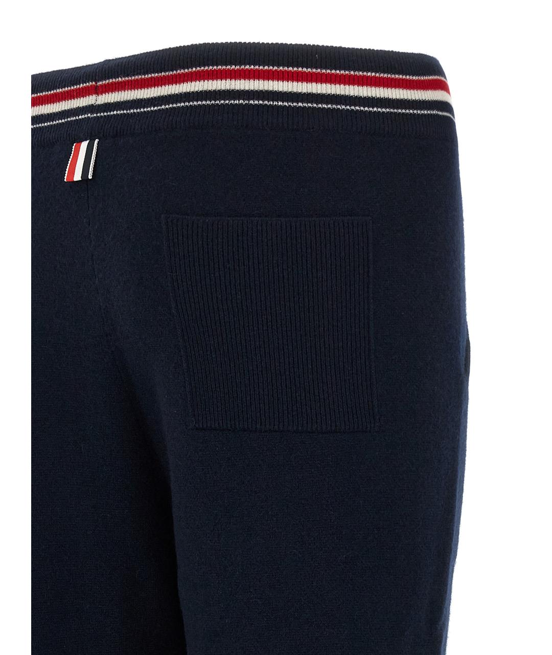 THOM BROWNE Темно-синие кашемировые повседневные брюки, фото 4