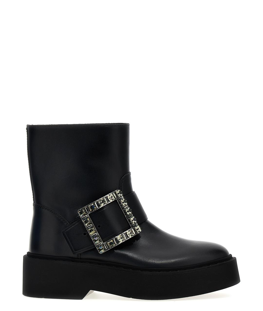 ROGER VIVIER Черные кожаные ботинки, фото 1
