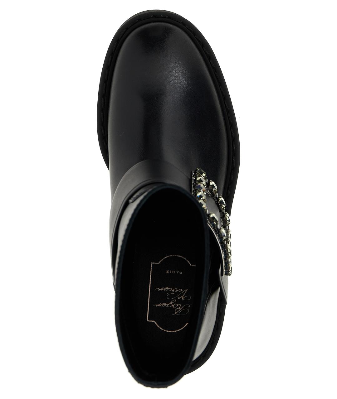 ROGER VIVIER Черные кожаные ботинки, фото 4