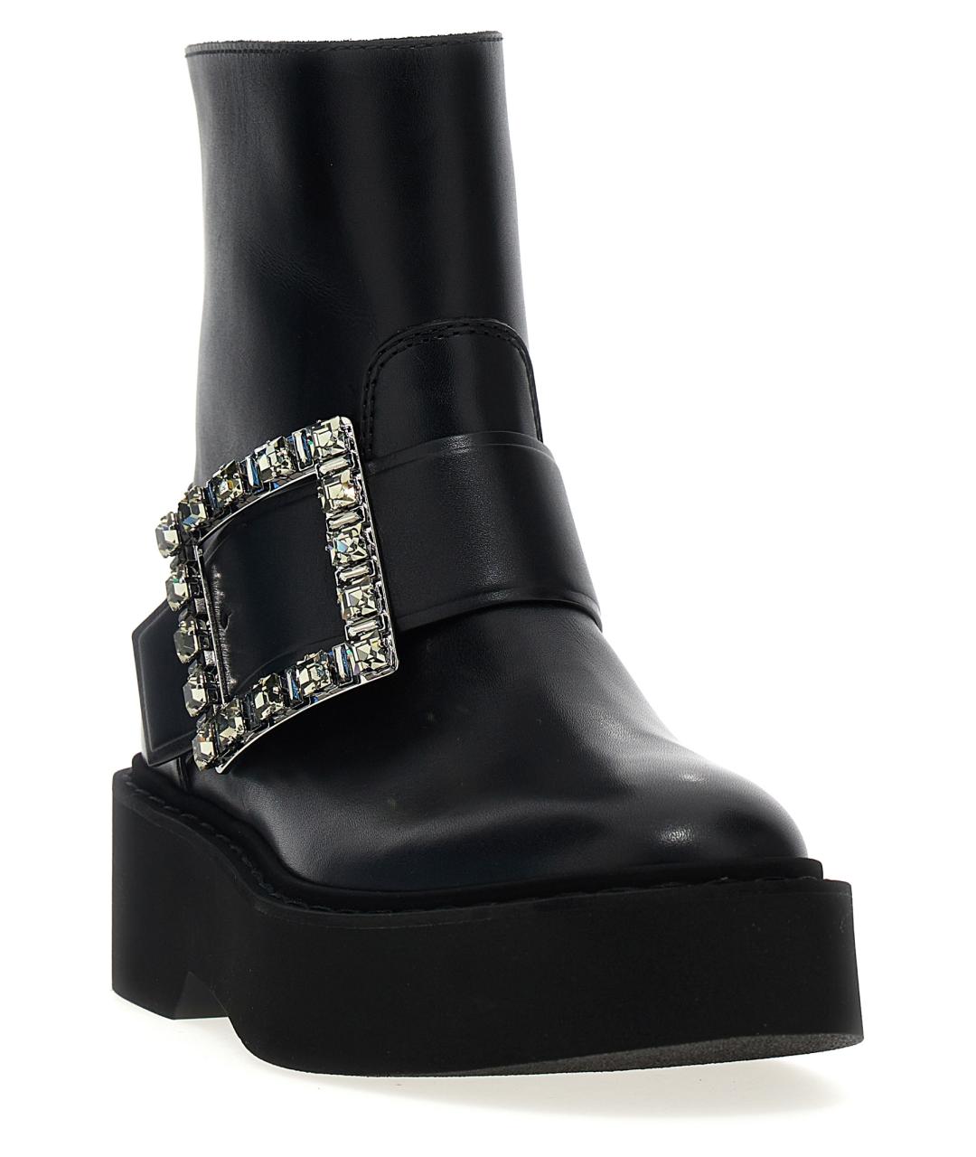 ROGER VIVIER Черные кожаные ботинки, фото 2