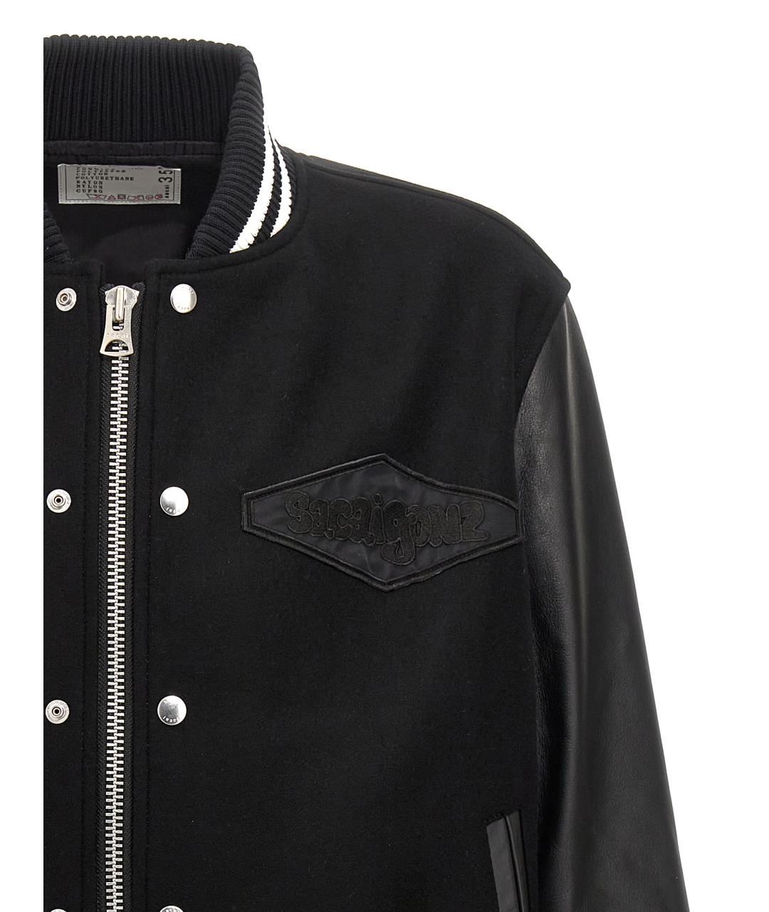 SACAI Черная шерстяная куртка, фото 3