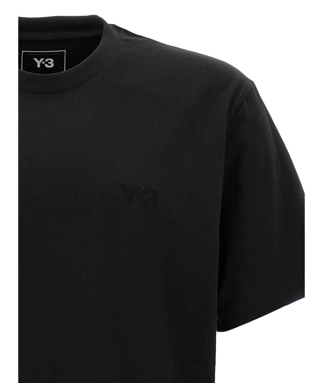 Y-3 Черная хлопковая футболка, фото 3