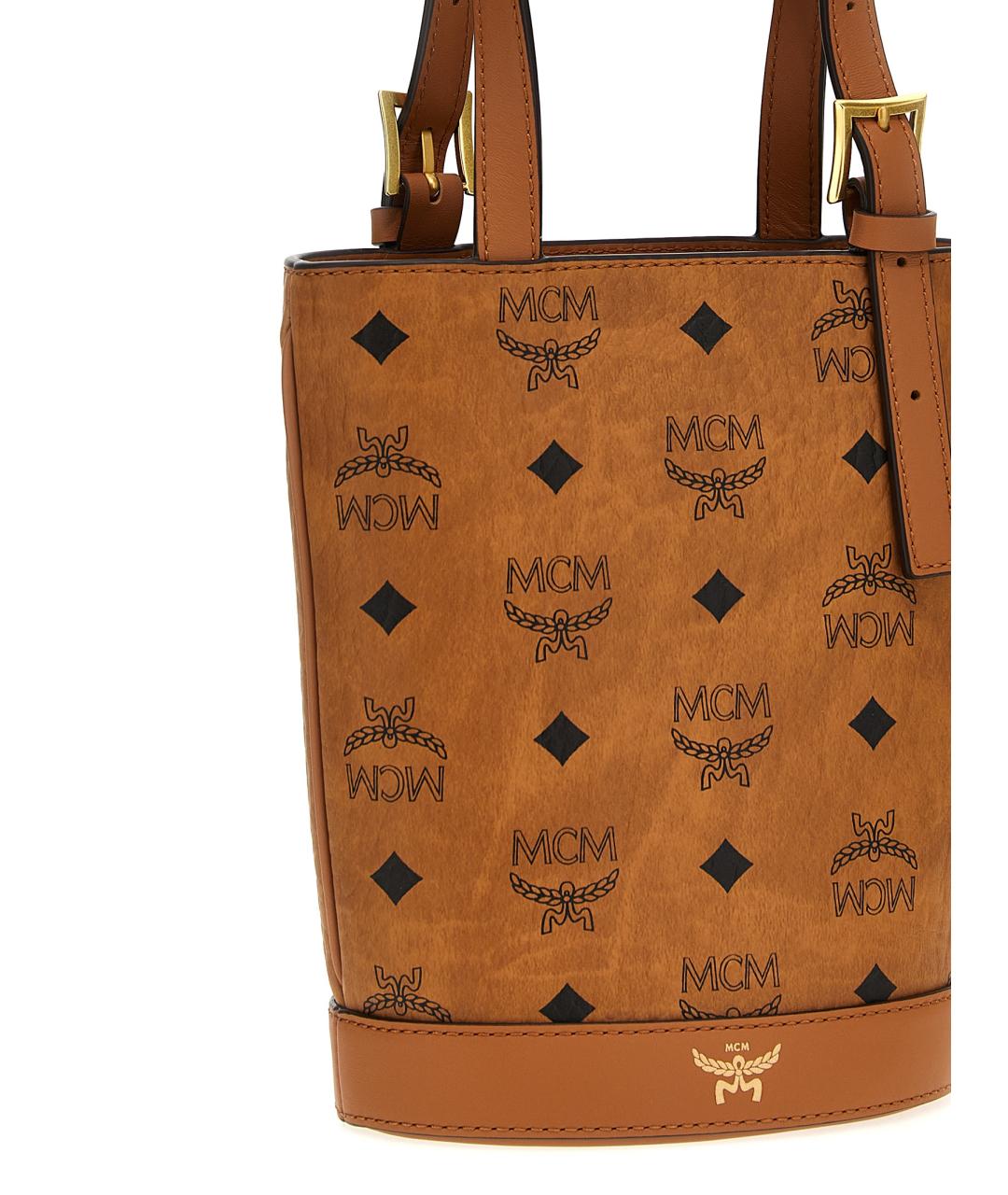MCM Коричневая сумка тоут из искусственной кожи, фото 3