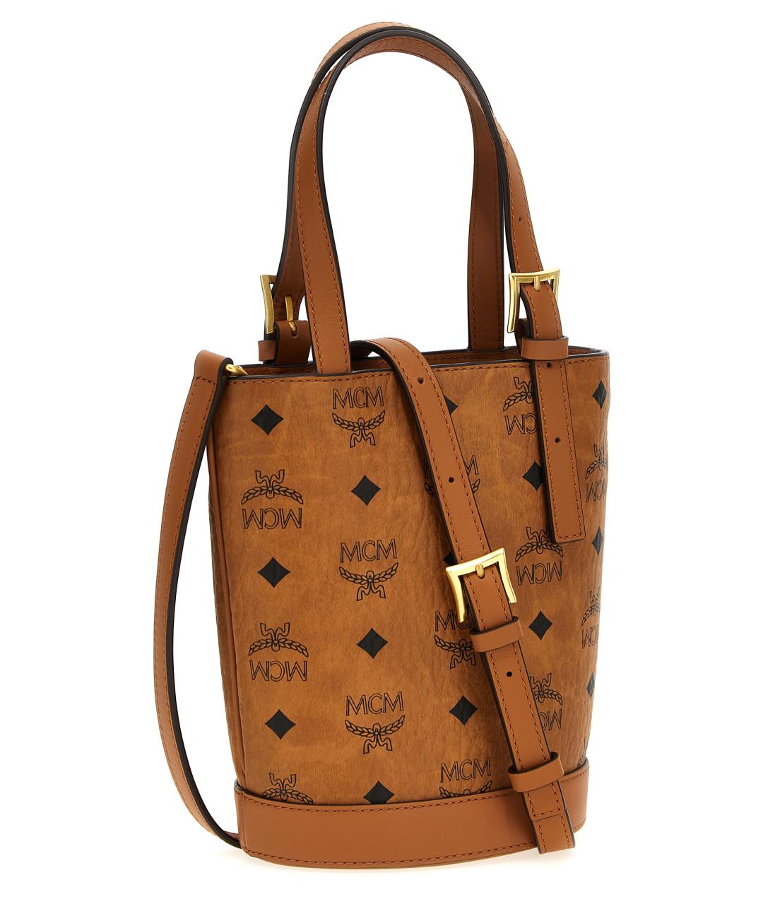 MCM Коричневая сумка тоут из искусственной кожи, фото 2