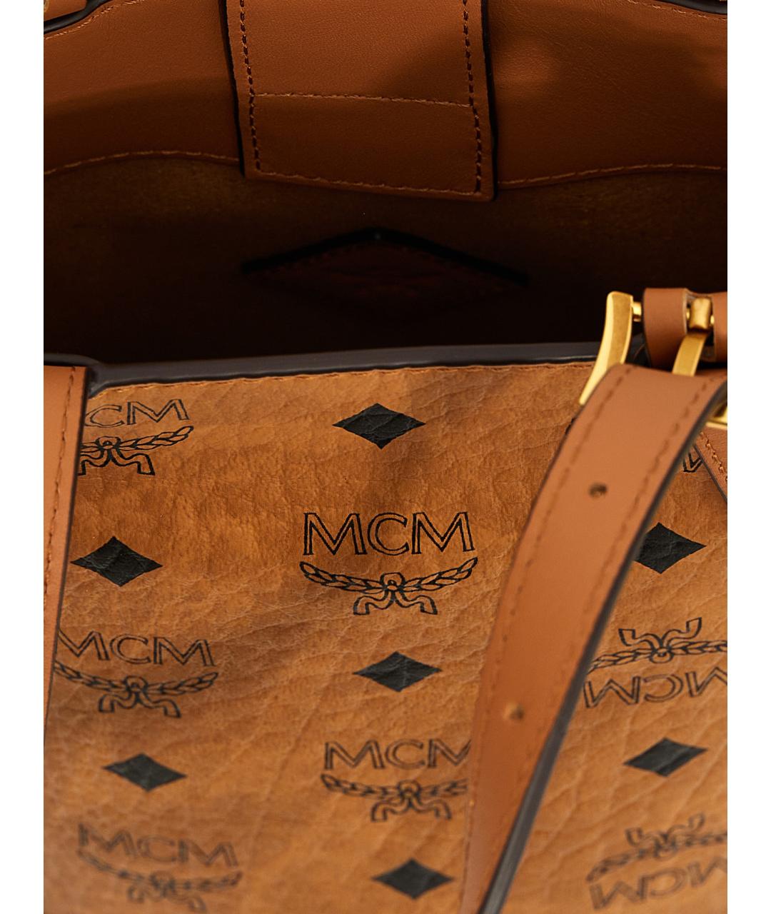MCM Коричневая сумка тоут из искусственной кожи, фото 4