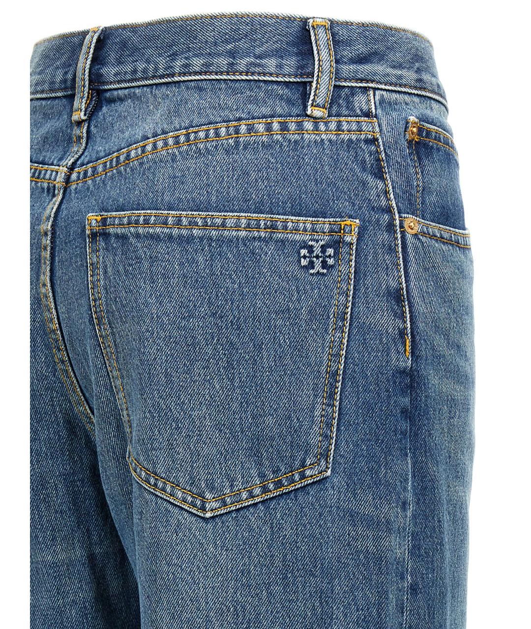 TORY BURCH Синие хлопковые прямые джинсы, фото 4