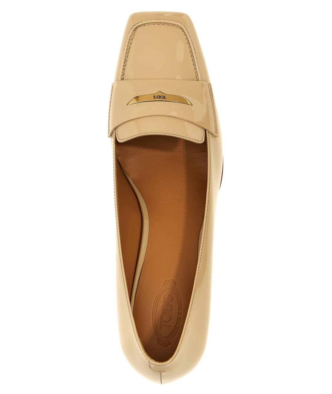 TOD'S Бежевые кожаные туфли, фото 4