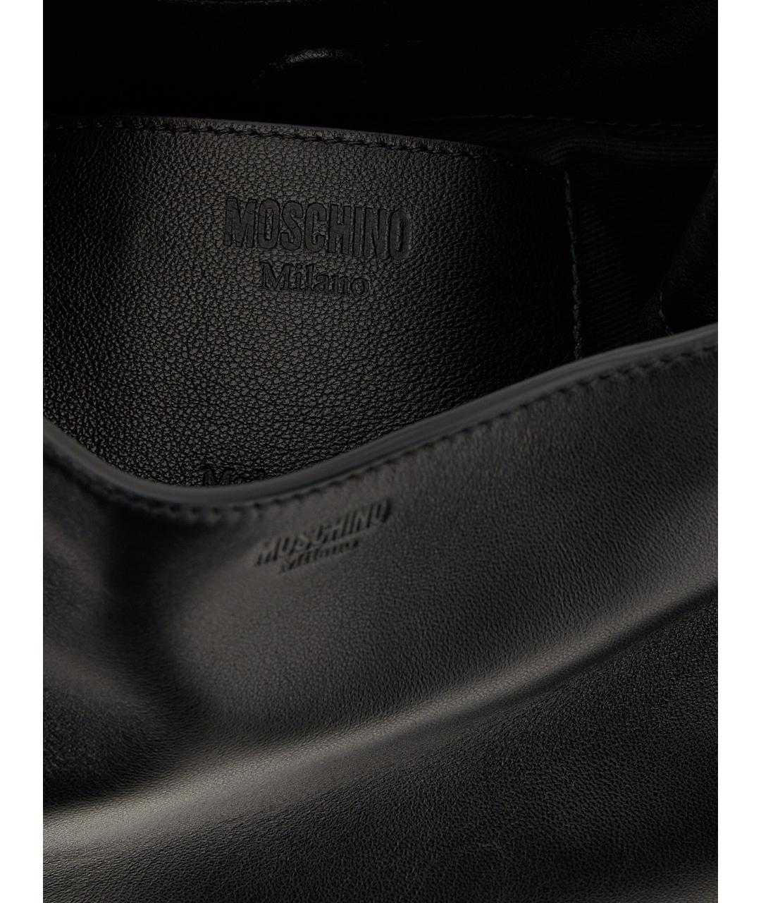 MOSCHINO Черная кожаная сумка тоут, фото 4