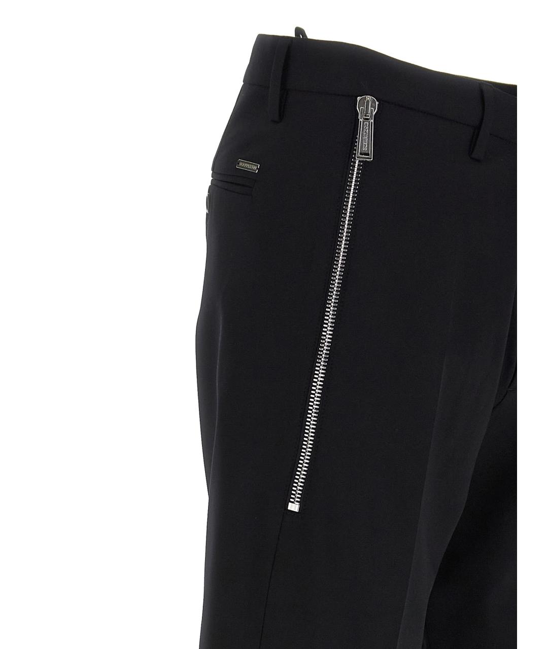 DSQUARED2 Черные шерстяные повседневные брюки, фото 4