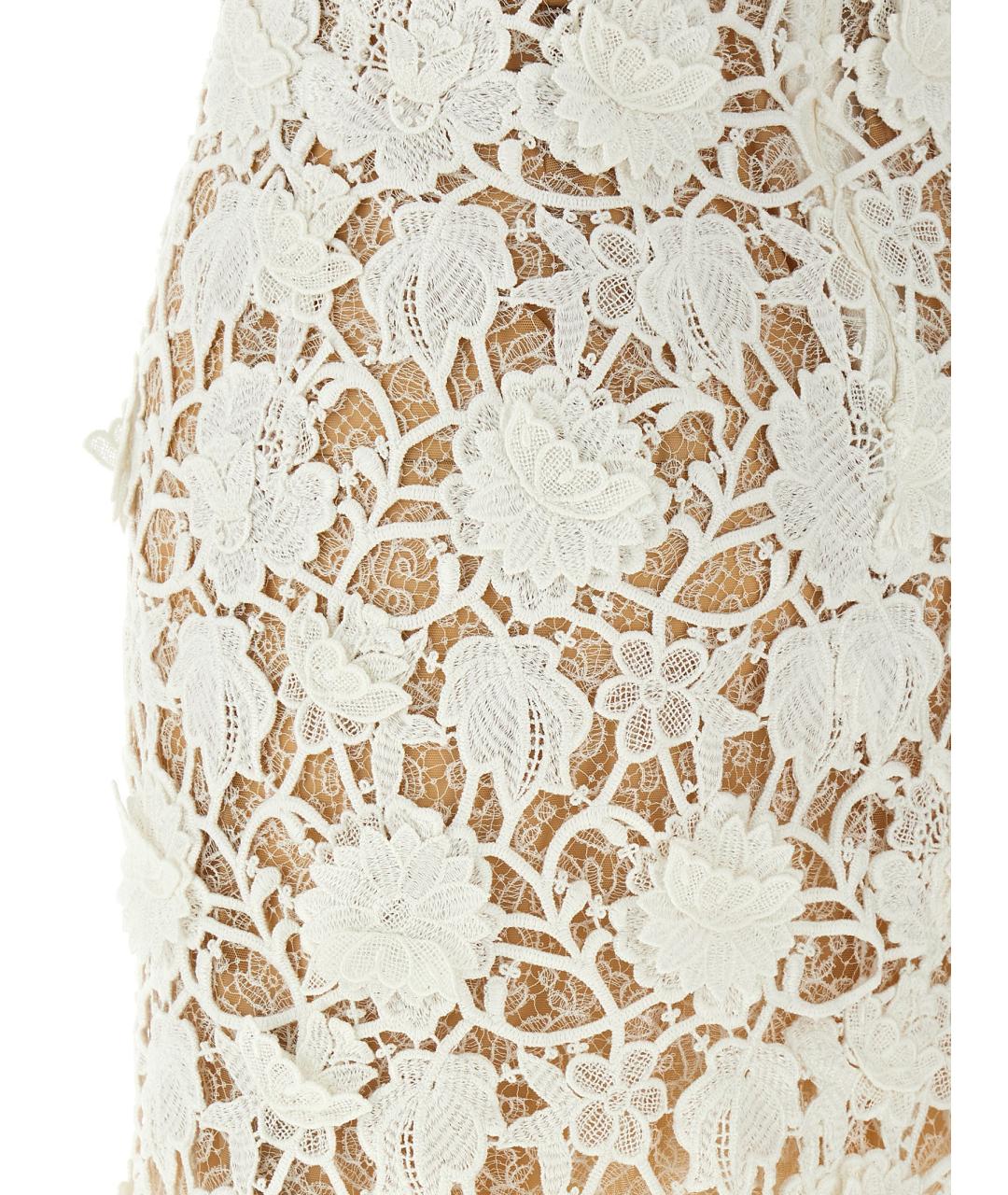ERMANNO SCERVINO Белое хлопковое коктейльное платье, фото 4