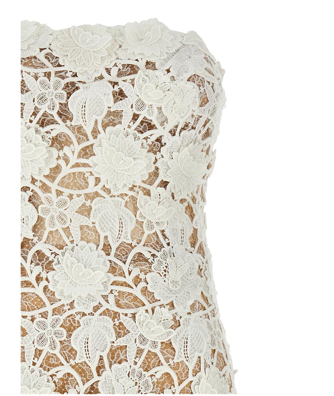 ERMANNO SCERVINO Белое хлопковое коктейльное платье, фото 3