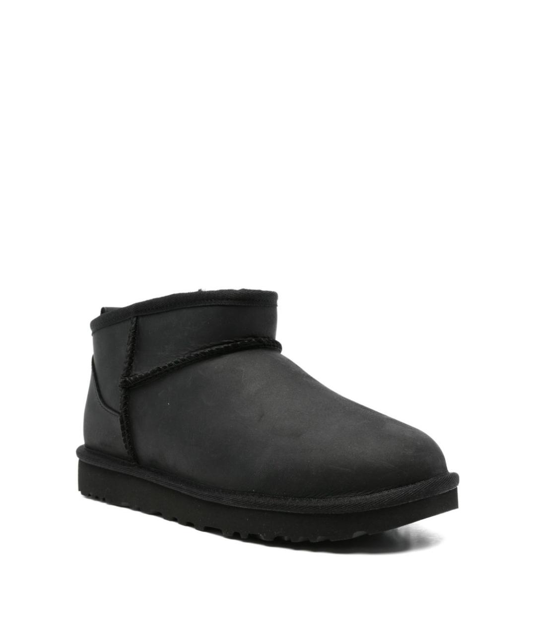 UGG AUSTRALIA Черные кожаные ботинки, фото 3