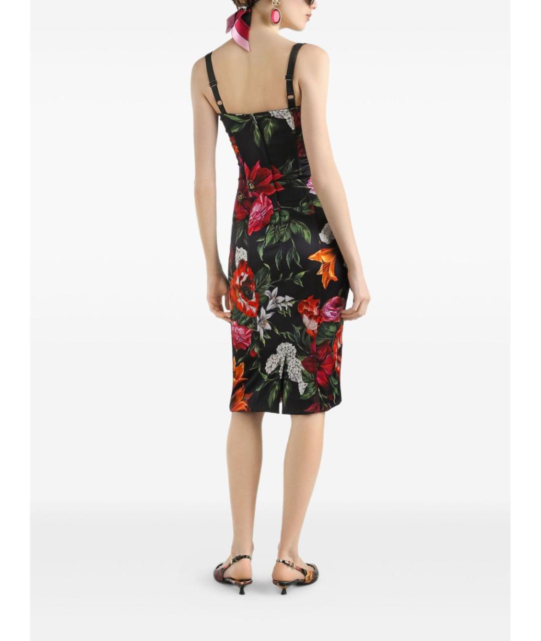 DOLCE&GABBANA Мульти шелковое повседневное платье, фото 4