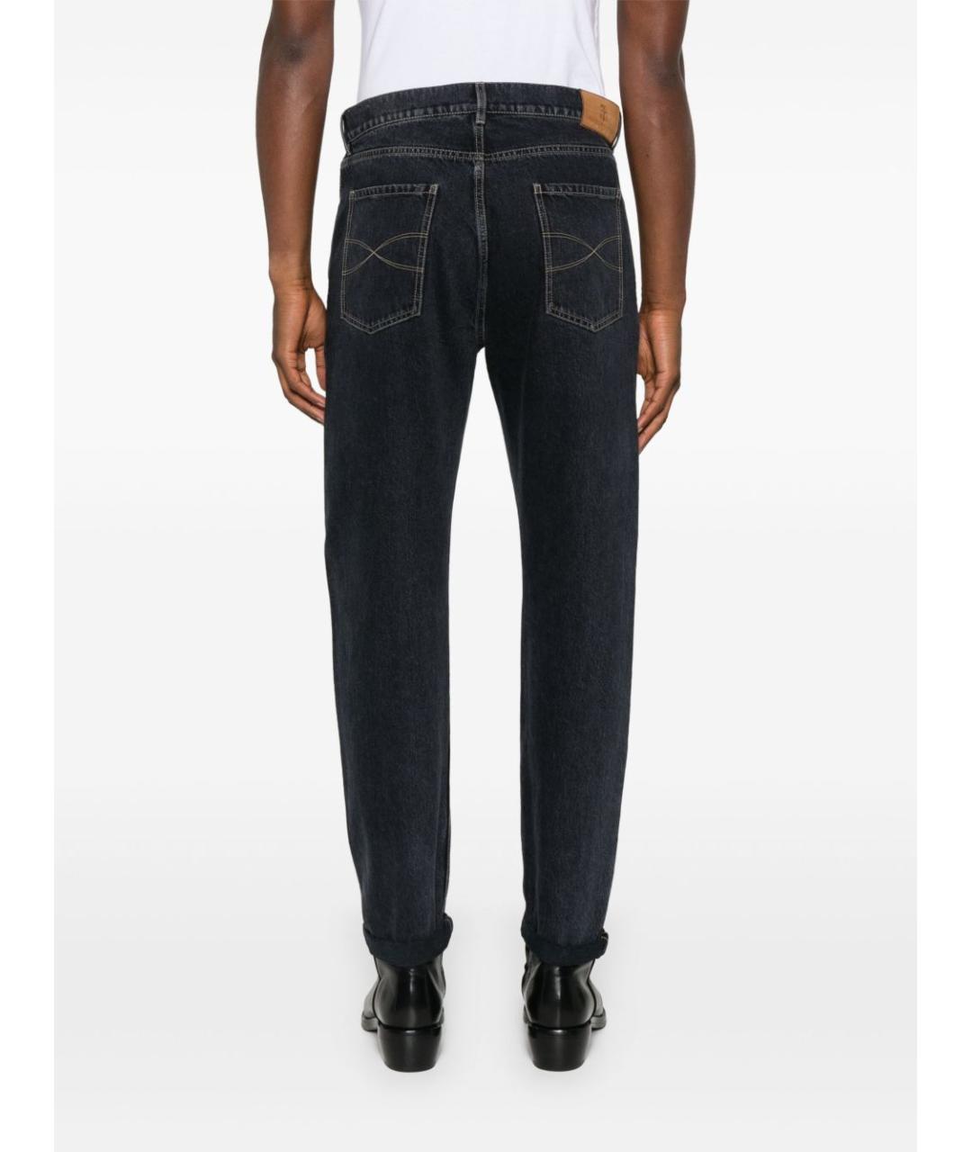 BRUNELLO CUCINELLI Антрацитовые хлопковые джинсы скинни, фото 5