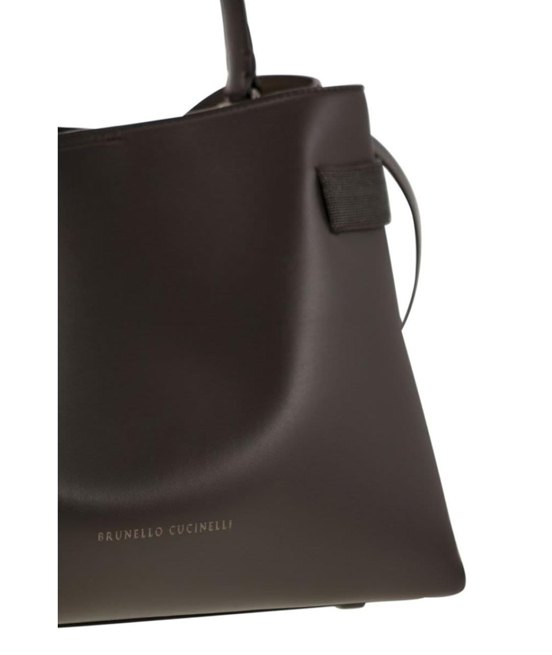 BRUNELLO CUCINELLI Коричневая кожаная сумка тоут, фото 5