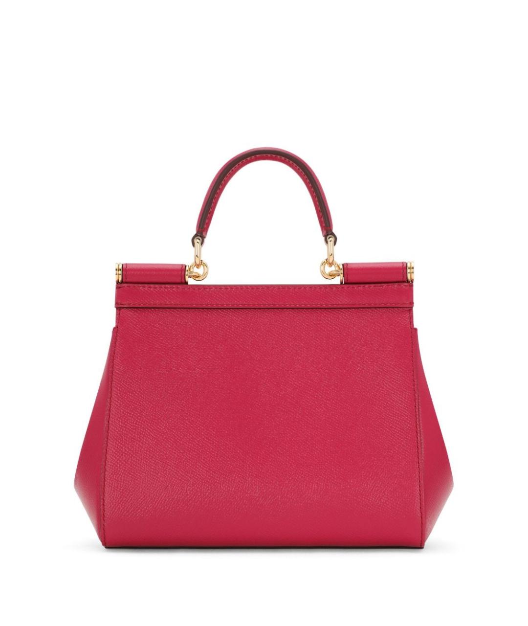DOLCE&GABBANA Фуксия кожаная сумка с короткими ручками, фото 5