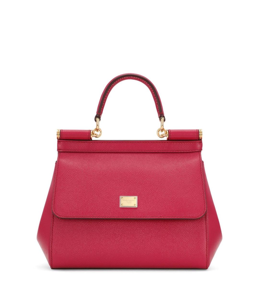 DOLCE&GABBANA Фуксия кожаная сумка с короткими ручками, фото 1