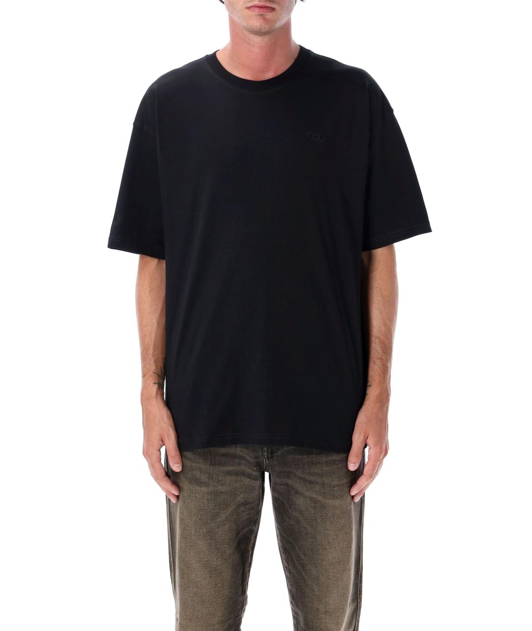 DIESEL Черная хлопковая футболка, фото 4
