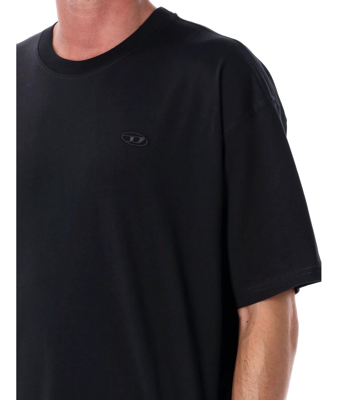 DIESEL Черная хлопковая футболка, фото 3