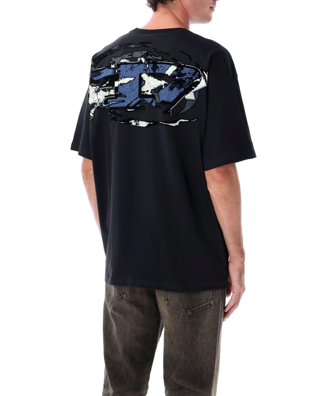 DIESEL Черная хлопковая футболка, фото 2