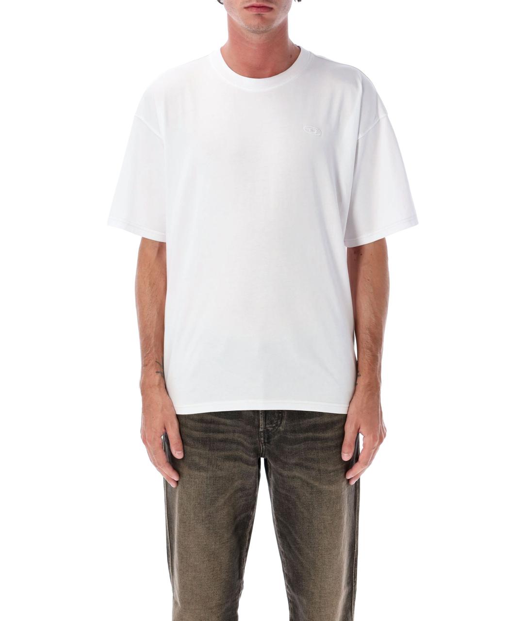 DIESEL Белая хлопковая футболка, фото 4
