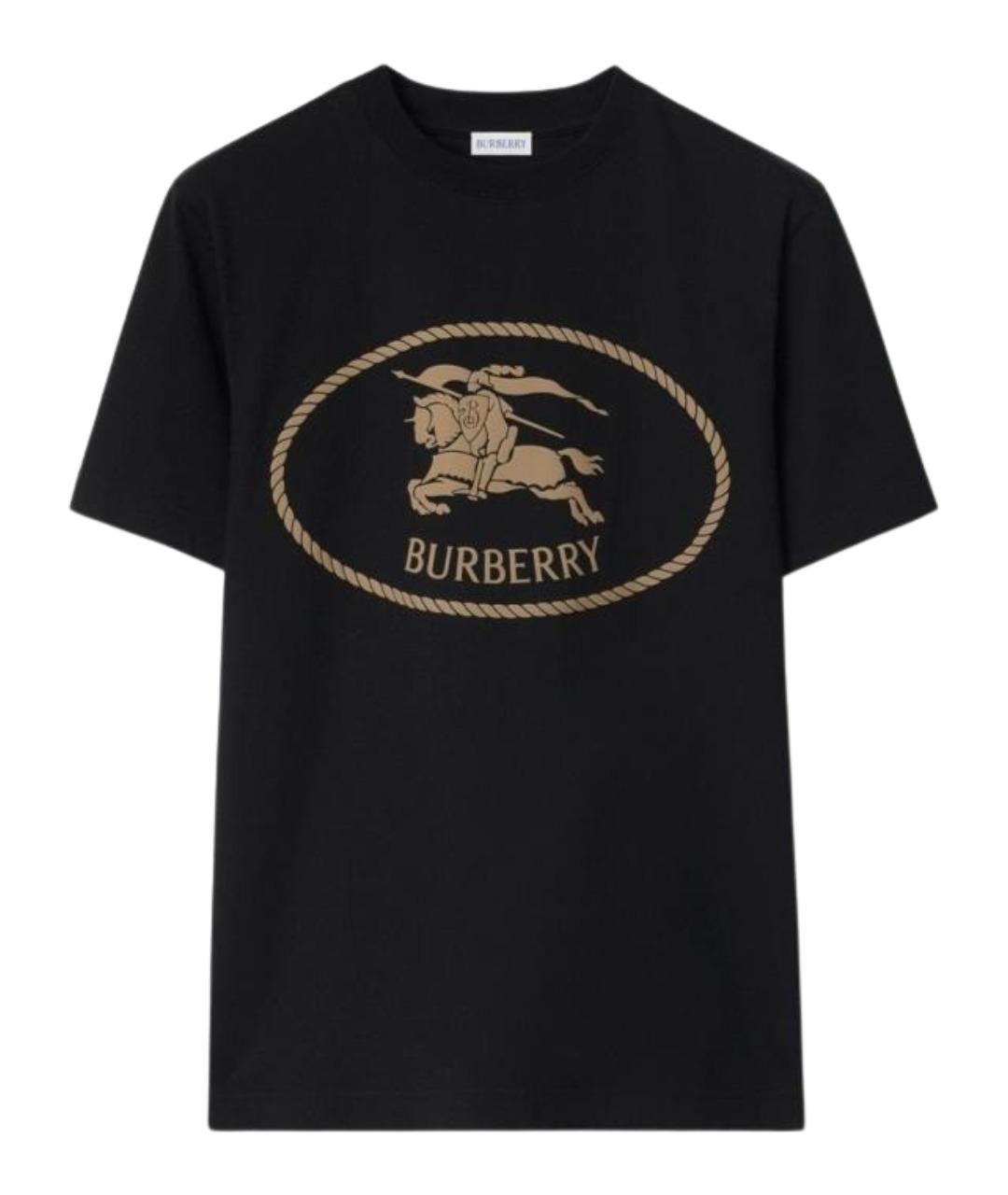 BURBERRY Черная хлопковая футболка, фото 1