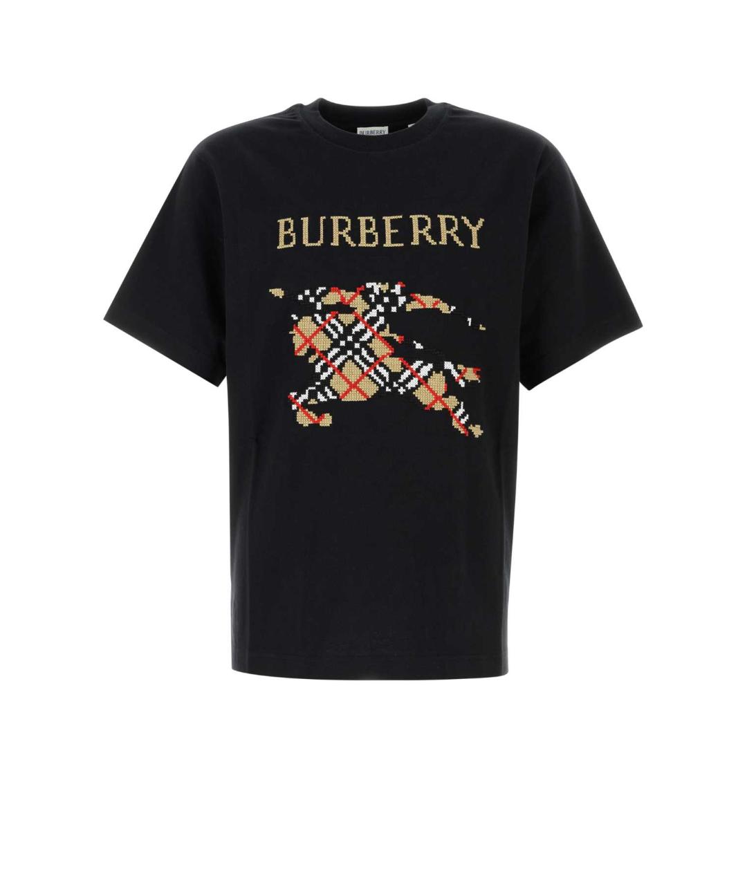 BURBERRY Черная хлопковая футболка, фото 1