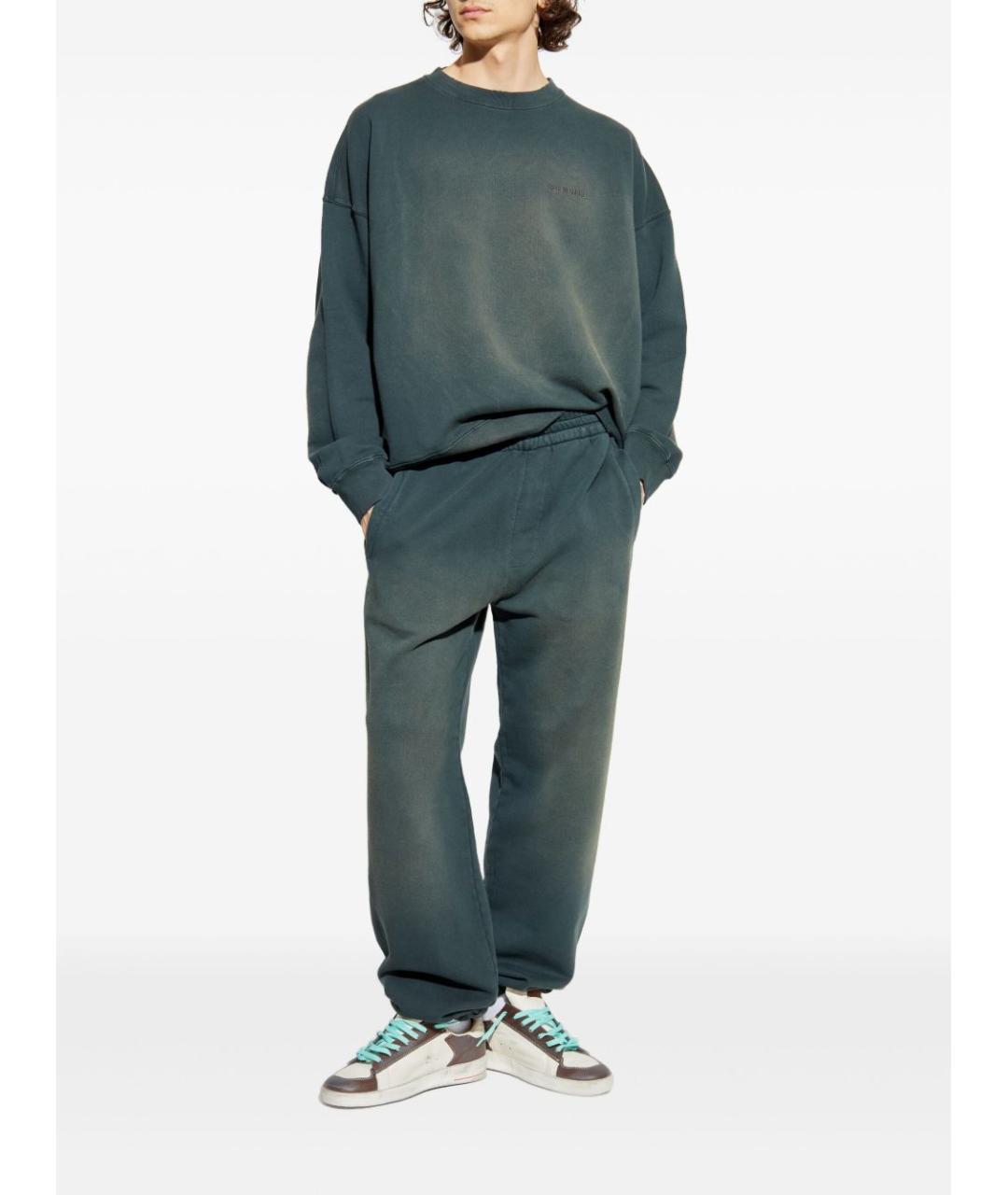 GOLDEN GOOSE DELUXE BRAND Зеленые хлопковые прямые брюки, фото 4