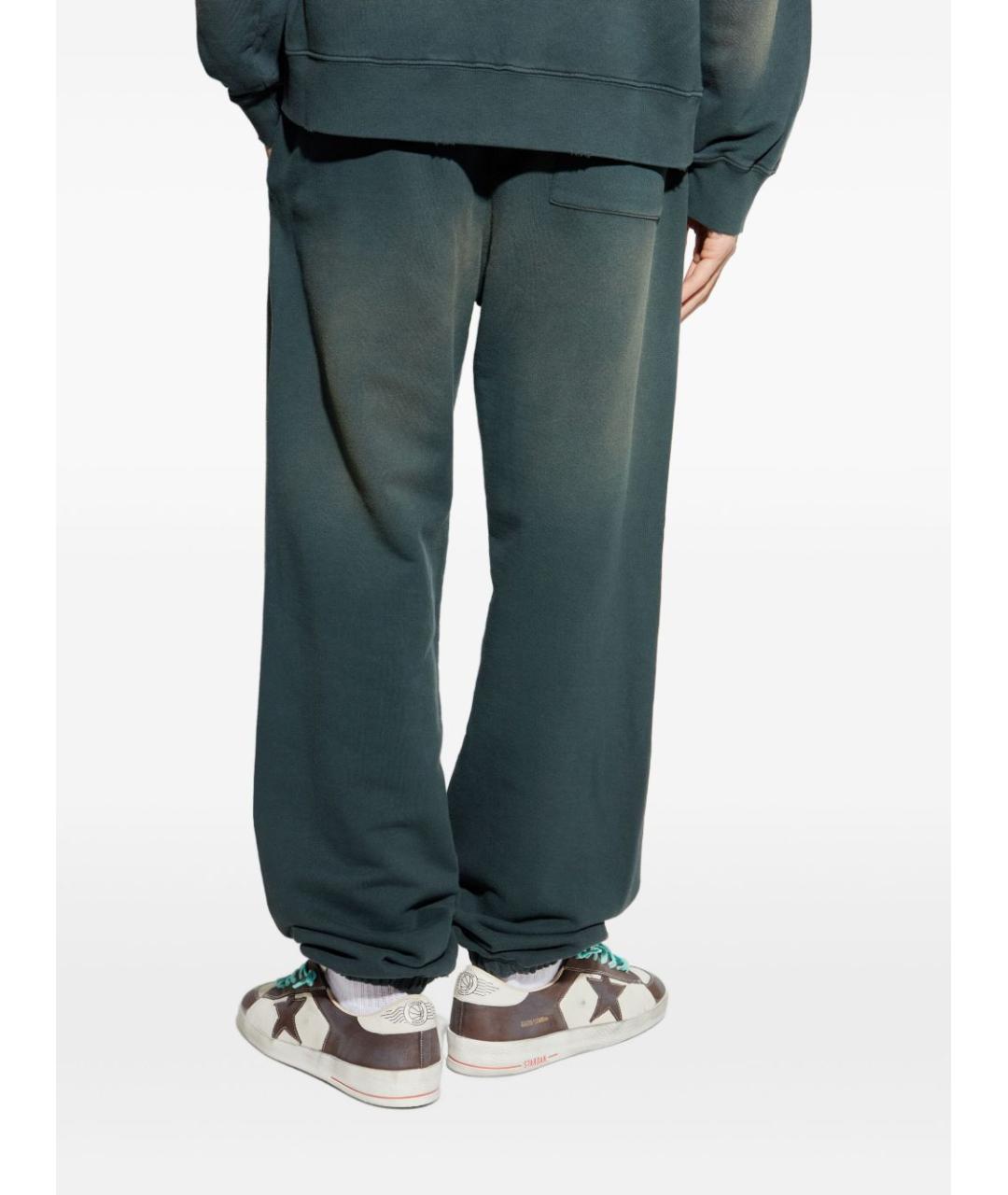 GOLDEN GOOSE DELUXE BRAND Зеленые хлопковые прямые брюки, фото 2