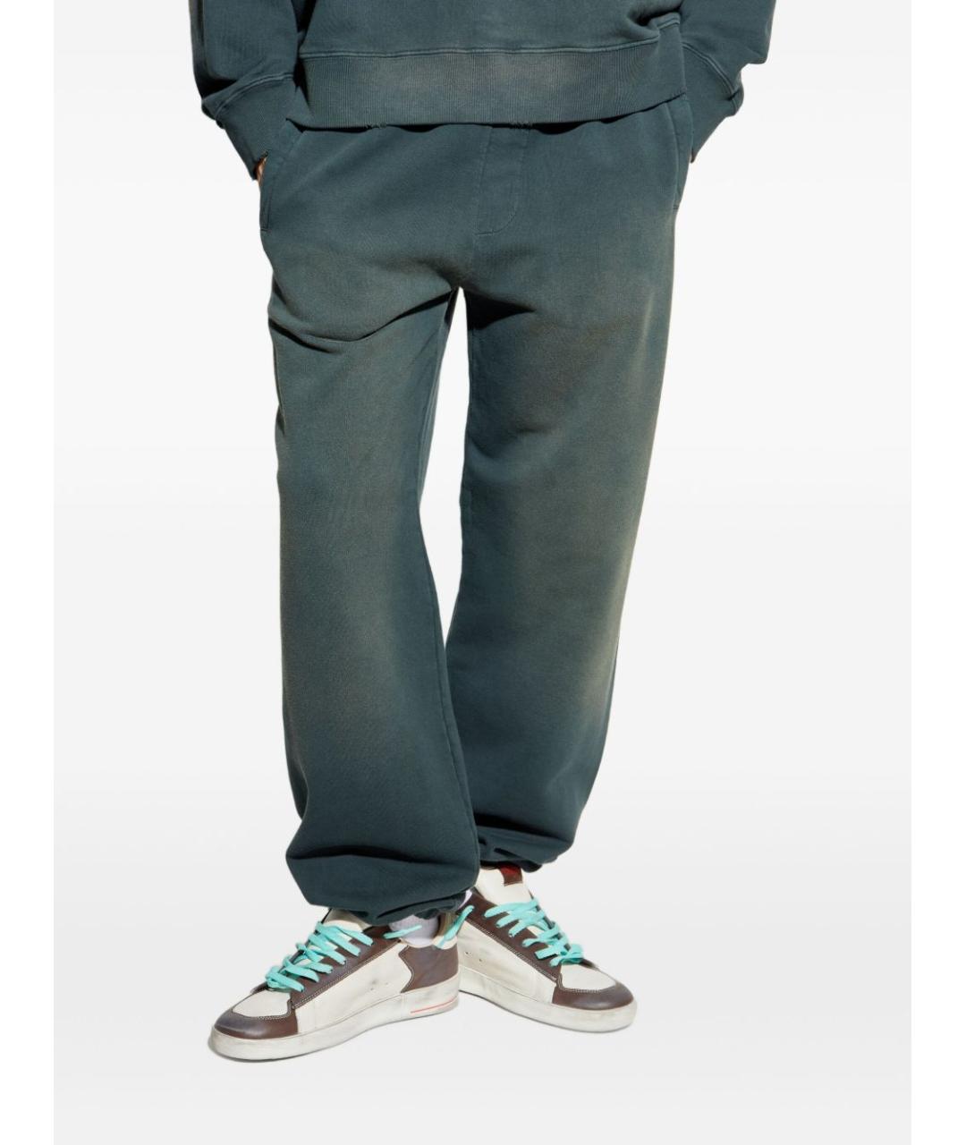 GOLDEN GOOSE DELUXE BRAND Зеленые хлопковые прямые брюки, фото 3