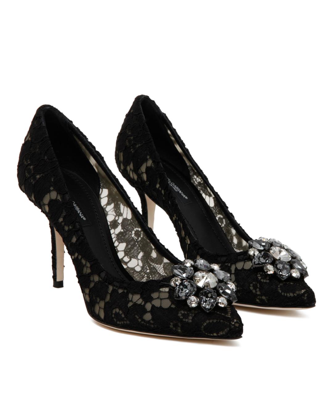 DOLCE&GABBANA Черные текстильные туфли, фото 2