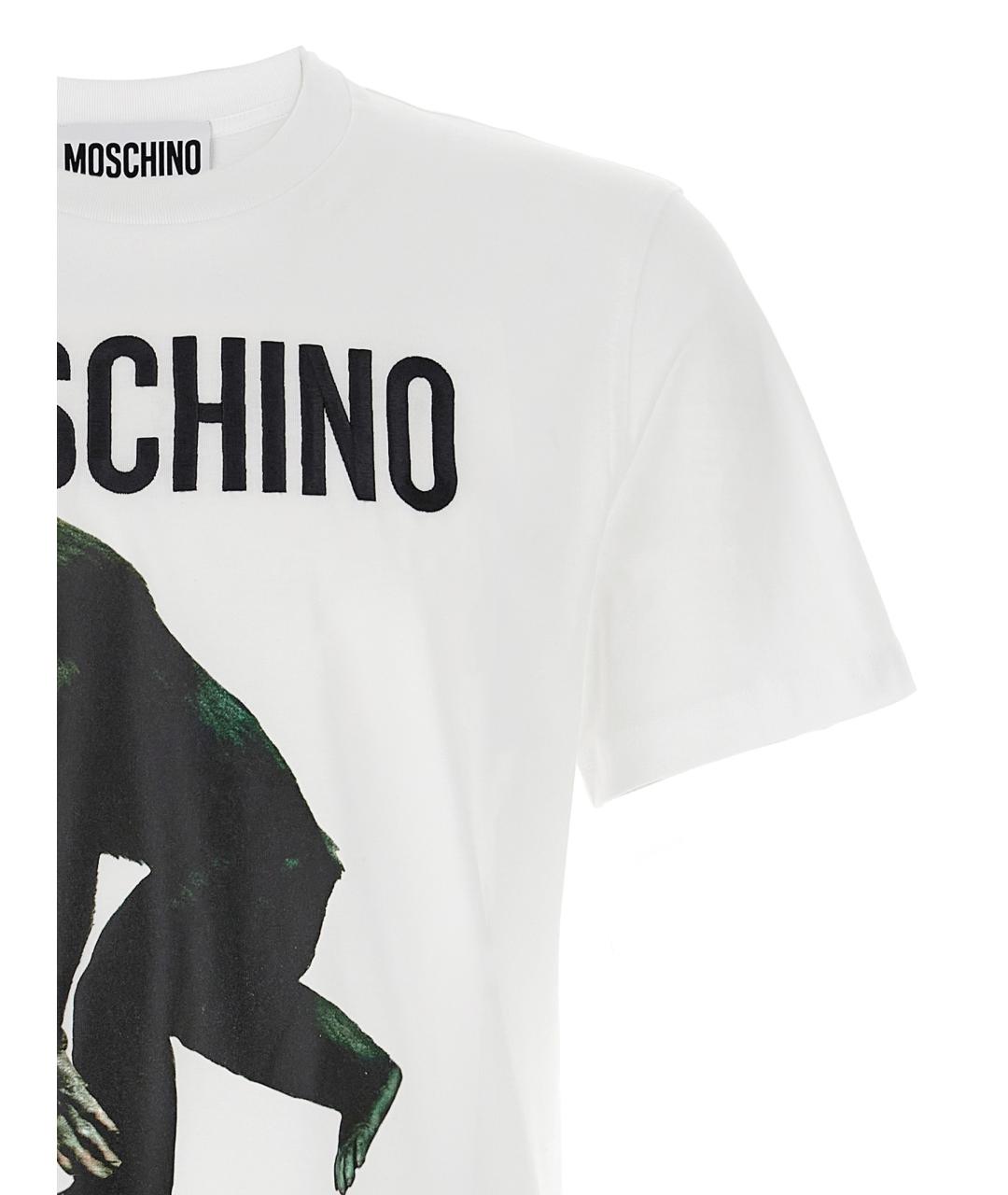 MOSCHINO Белая хлопковая футболка, фото 3