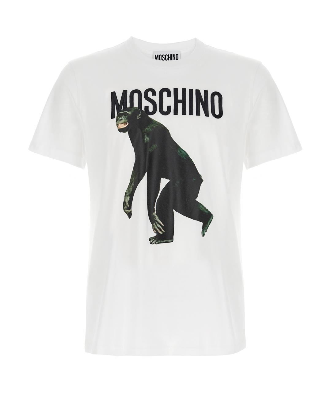 MOSCHINO Белая хлопковая футболка, фото 1