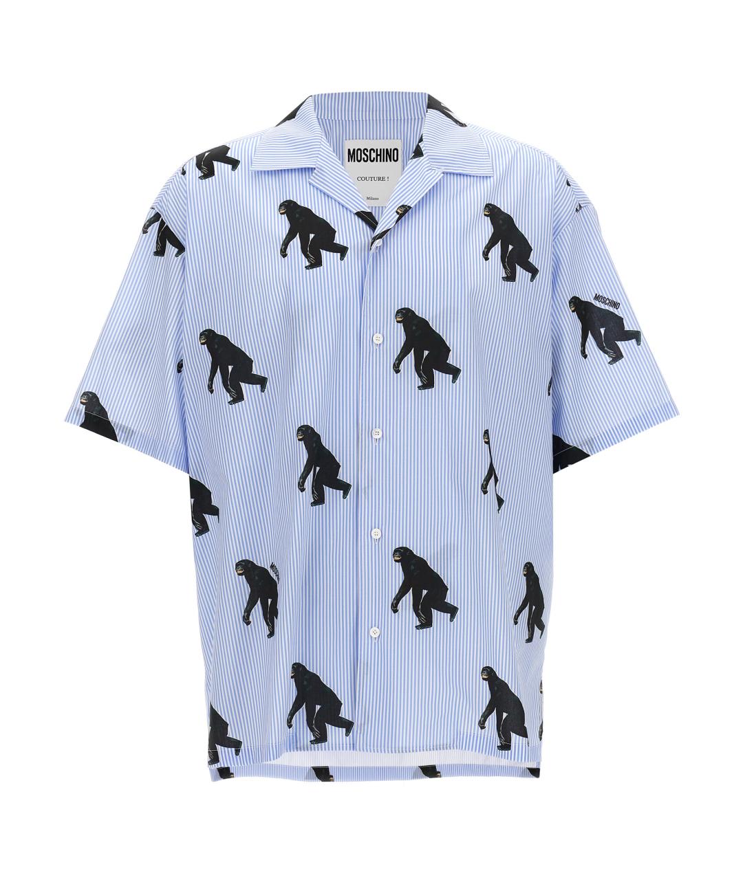 MOSCHINO Голубая хлопковая кэжуал рубашка, фото 1