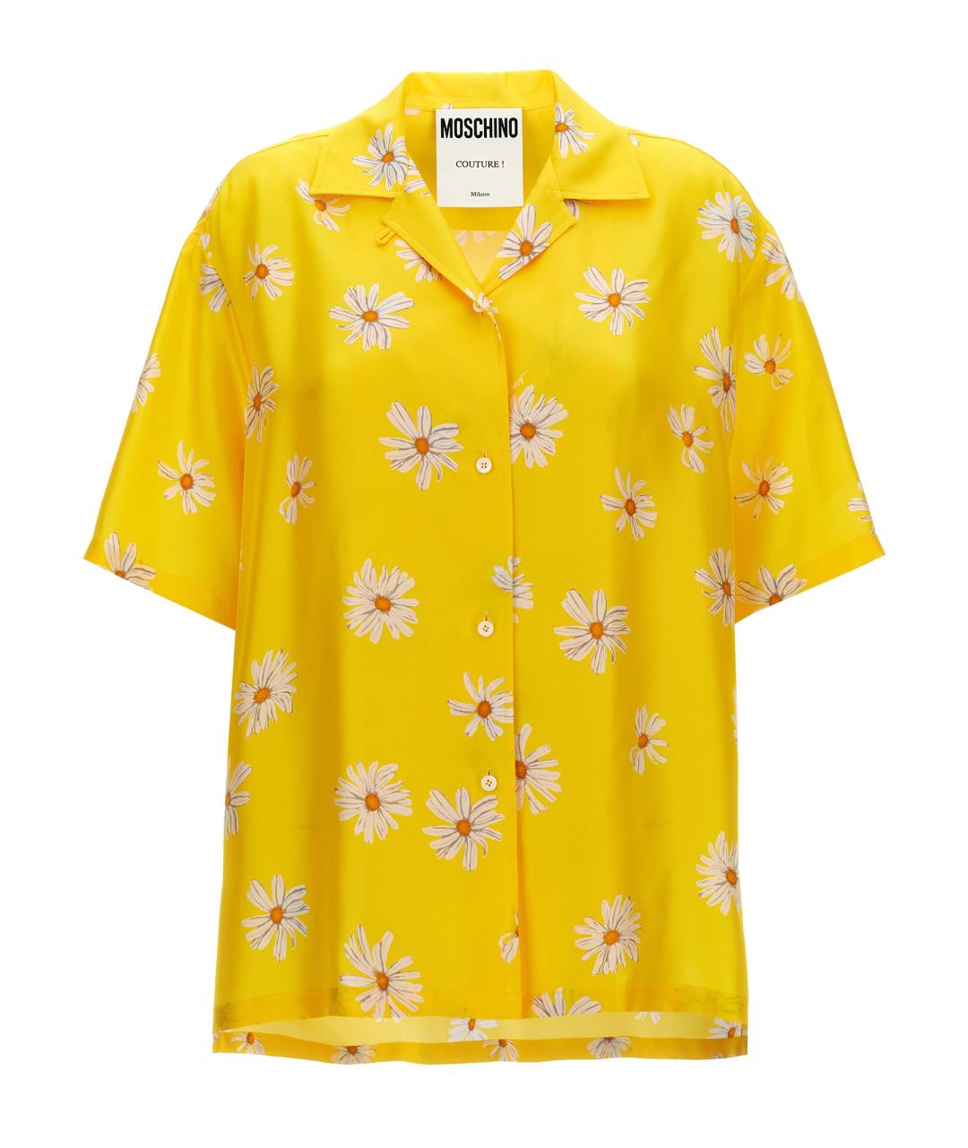 MOSCHINO Желтая шелковая рубашка, фото 1