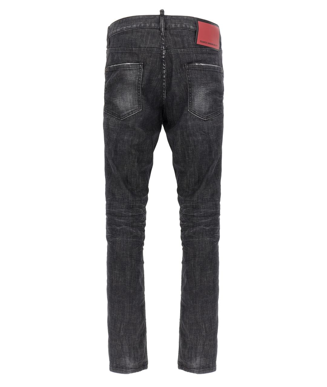 DSQUARED2 Черные хлопковые прямые джинсы, фото 2