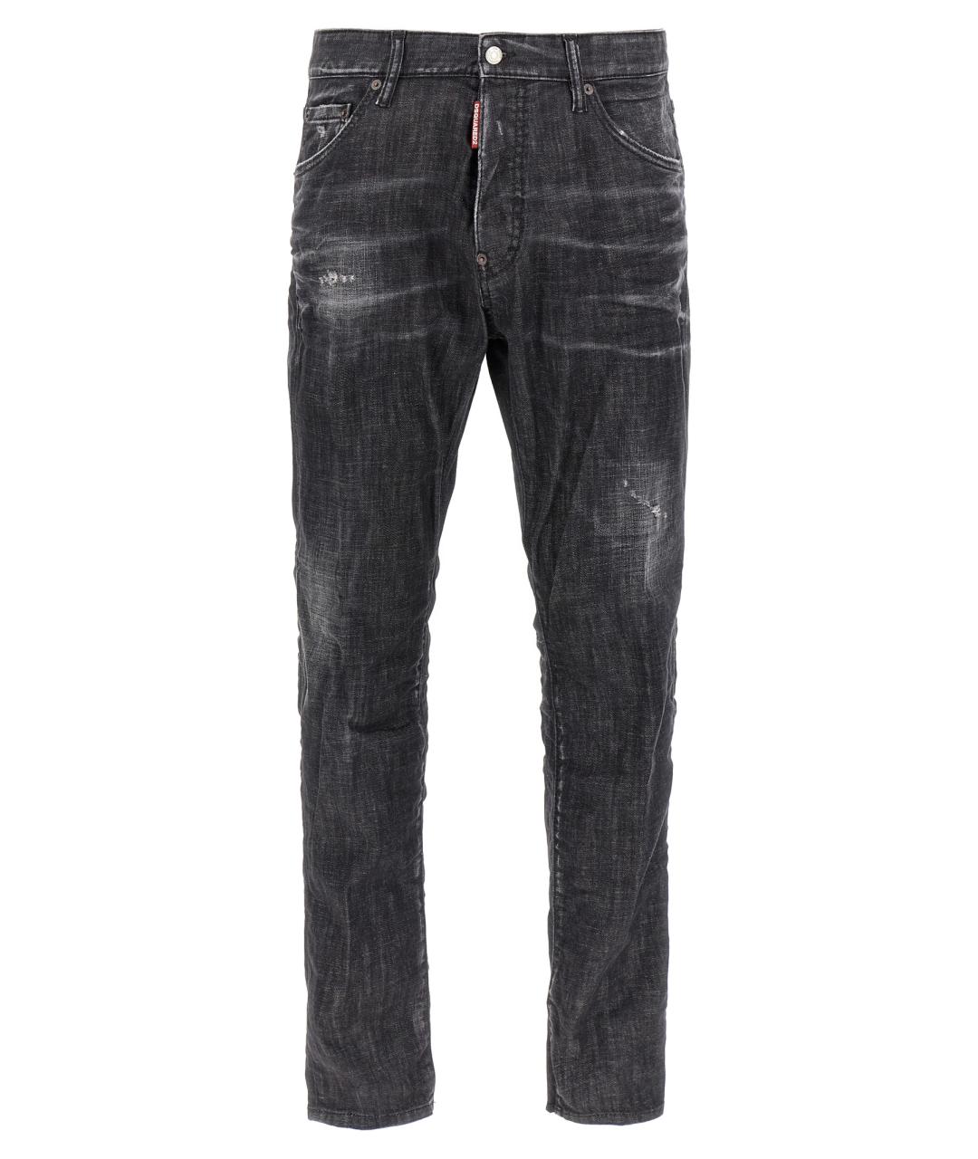DSQUARED2 Черные хлопковые прямые джинсы, фото 1