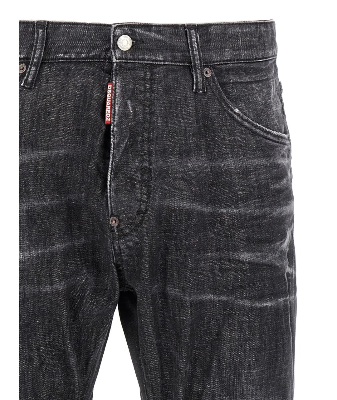 DSQUARED2 Черные хлопковые прямые джинсы, фото 3